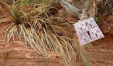 stage-4 Sierpinski tetrahedron, taken at Slide Rock State Park, Arizona, USA.